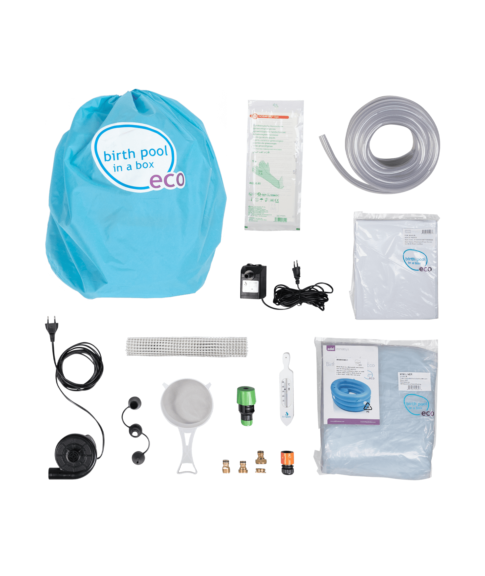Birth Pool in a Box Birth Pool in a Box Mini / 1 person Sky Blue + Premium Water Birth Kit