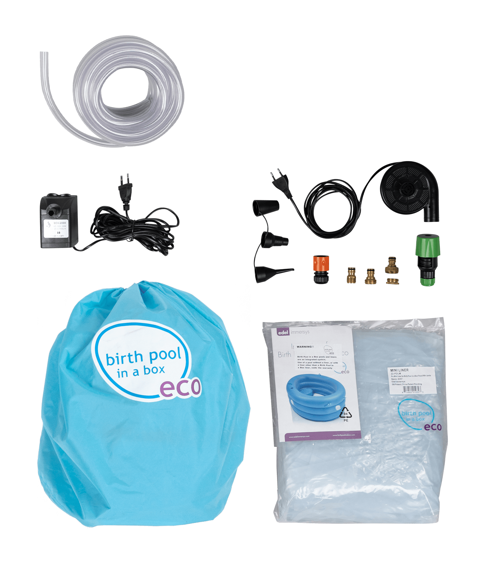 Birthpools Birth Pool in a Box + Standard Water Birth Kit White Regular 2 persons