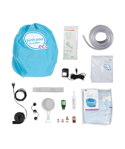 Birth Pool in a Box Birth Pool in a Box Regular / 2 persone Azzurro cielo + Kit Premium per Parto in Acqua