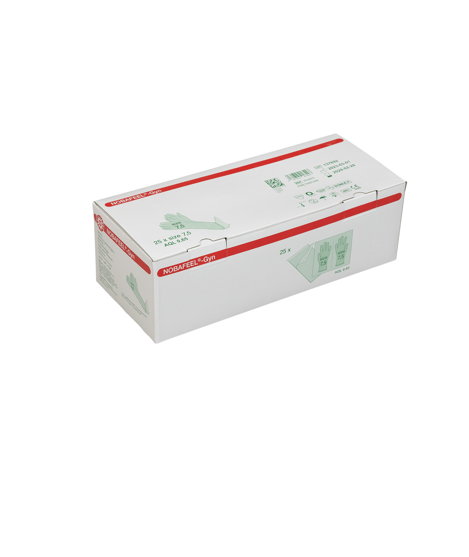 Nobafeel Box of 25 Gynaecological Gloves 7.5 (M)